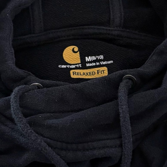 Carhartt Black Relaxed Fit Logo Hoodie Sweatshirt - Picture 5 of 5